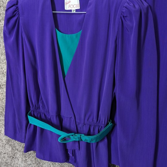 Vintage Petite Focus Formal 2-Piece Set with Belt Size 8P - Picture 2 of 10